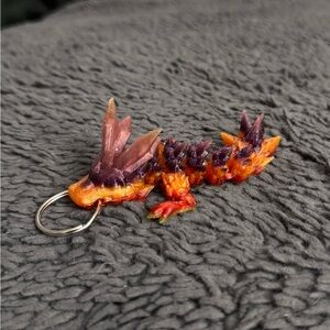 Crystal Multicolor Articulated 3D-Print Dragon Keychain Fidget Toy